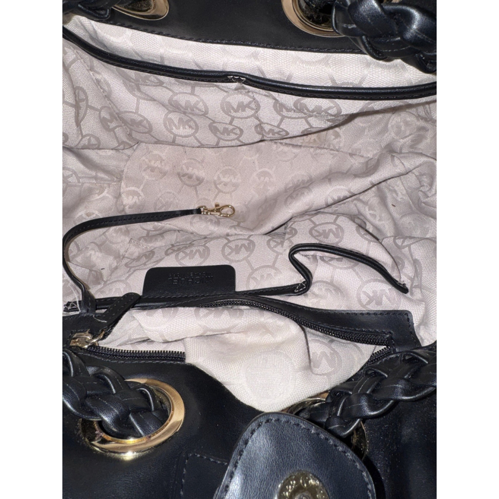 Michael Kors Camden Large Straw Tote Trimmed In Leather - Picture 13 of 15